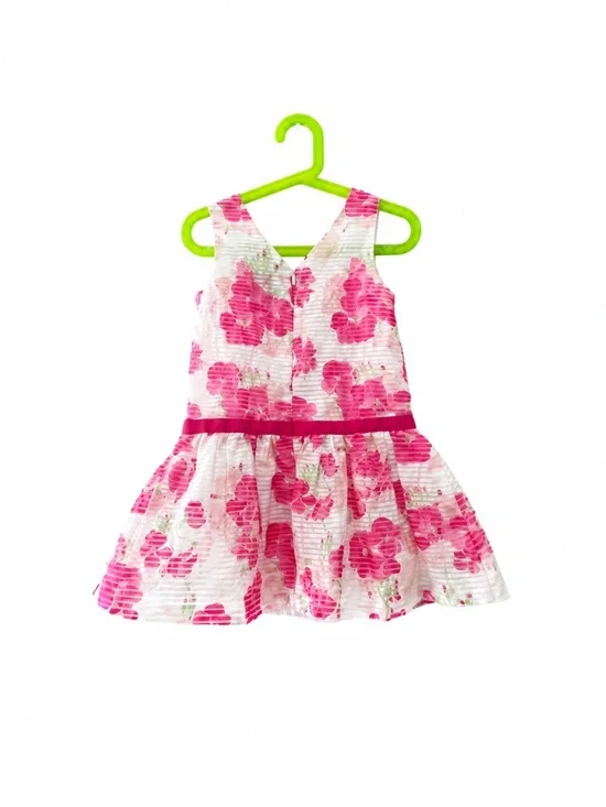 Gymboree Dressed Up Girls Pink Floral Party Dress Sleeveless