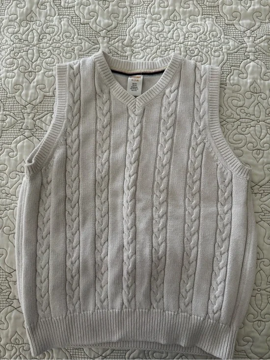 Gymboree Girls Cable Knit V-Neck Sweater Vest - Light pink