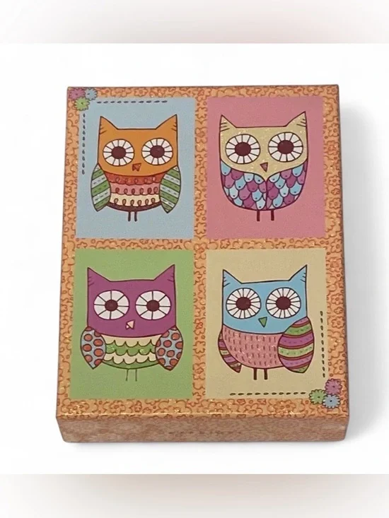 Graphique Owl Glitter Note Card Set 20 Cards Boxed Blank Stationery Gift