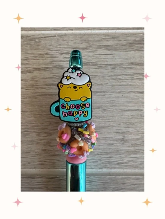 Handmade Choose Happy Treat Beaded Pen