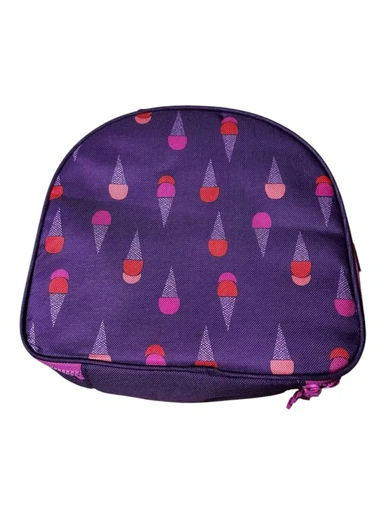 💟 Gymboree Insulated Lunch Bag Purple Ice Cream Print Kids School Lunch Box EUC