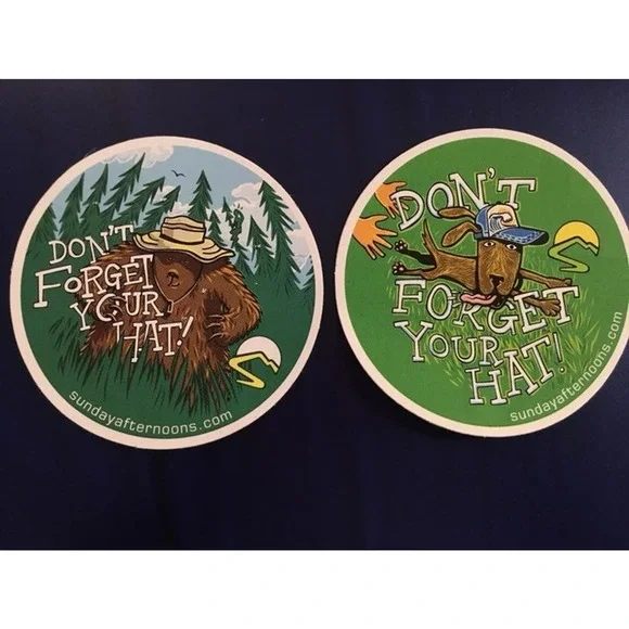 2 Stickers Don't Forget Your Hat‎