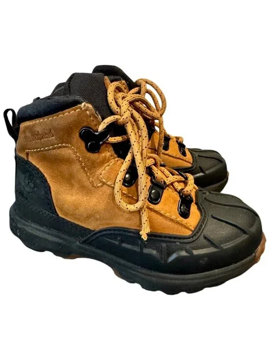Timberland Toddler Waterproof Boots Kids Size 9 Brown Nubuck Premium Leather EUC