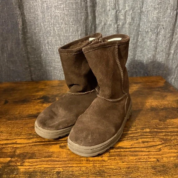 Circo Target Brown Suede Cozy Winter Boots Zip Up (Girls‎ 12)