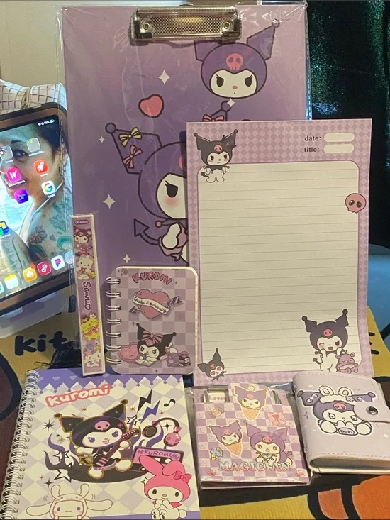 NWOT Sanrio Kuromi Purple Character Stationery Accessory Set💜🖤