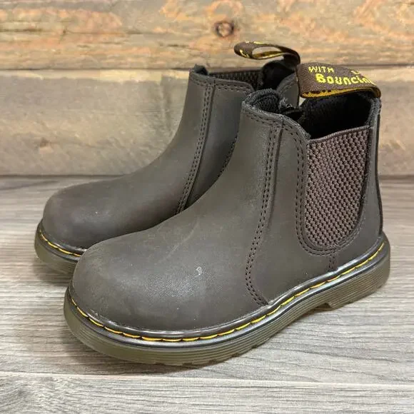 Dr Doc Martens Softy T Leather Chelsea Boot Size 9 Toddler Side Zip 2976