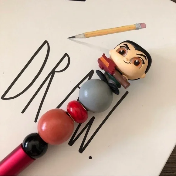 Disney Doorables: Mulan: Mulan as Warrior handmade beaded pen