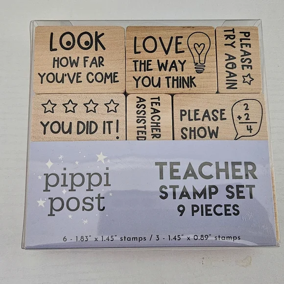 Pippi Post - Teacher Stamps - 9 Piece Set