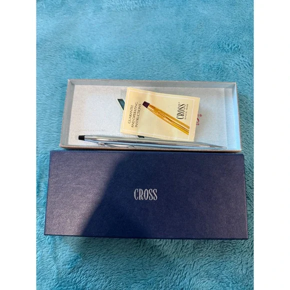 Cross‎ Century Lustrous Chrome Ballpoint Pen Made in USA Vintage with Box KVS