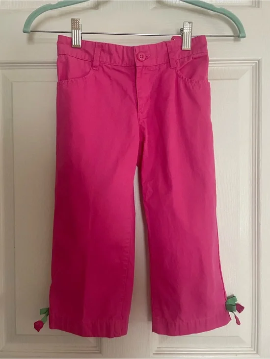 Girls' Pink Pull-On Cotton Pants Size 8