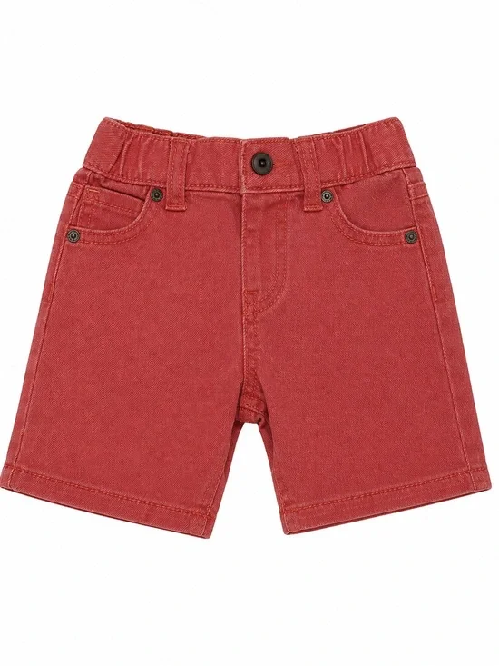 Gymboree Brick Red Denim Shorts with Elastic Waist