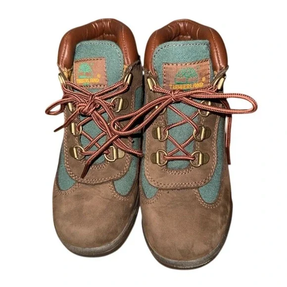 Timberland‎ Boys Field Boots Size 5 Brown Leather Hiking Outdoor durable