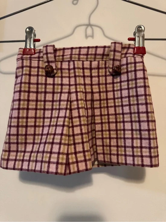 Janie and Jack Holiday Gingerbread Tradition Plaid Skirt - Size 6-12M