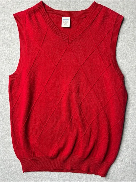 Gymboree Red Diamond Knit V-Neck Sweater Vest - Solid Red