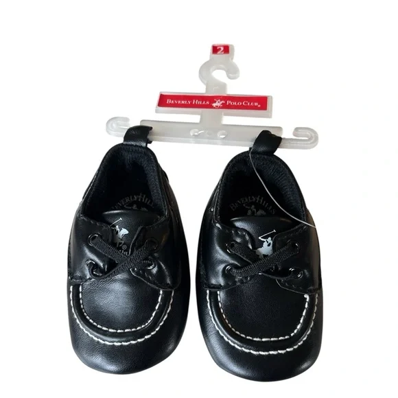 🌞 NWOT Beverly Hills Polo Club Black Dress Shoes for Kids