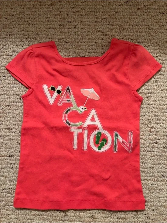Gymboree Red 'VACATION' Graphic Short Sleeve Tee