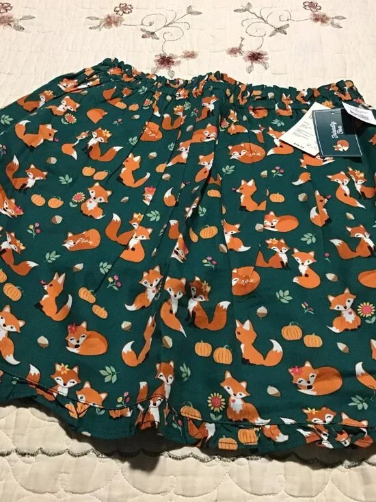 New w/Tags Gymboree Girl's Size 12 Skort--Fox/Pumpkin Themed