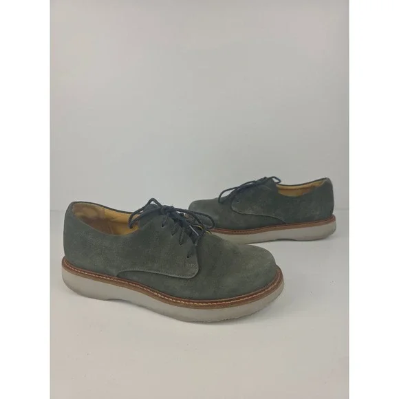 Samuel Hubbard Hubbard Free Oxford Dark Green Suede Vibram Sole Women's Size 7.5