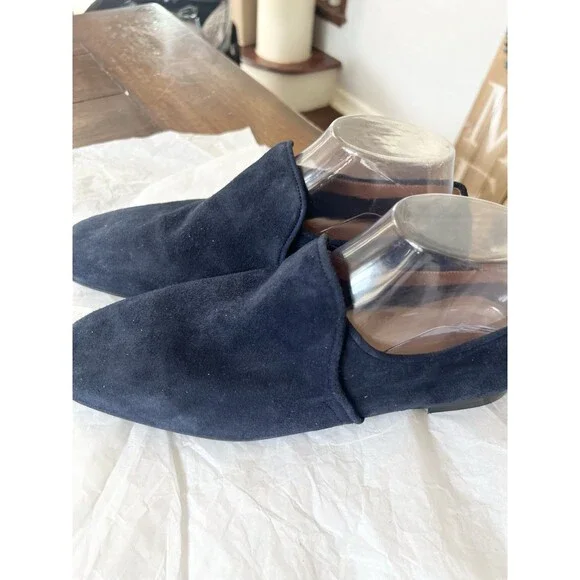 Aquatalia Revy Dress Suede Loafer Weatherproof Shoes Blue Women's Size 10 M $199