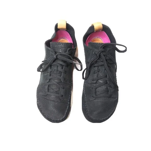 Clarks Originals Low-Top Sneakers Womens Shoes Size 7.5 Leather & Suede Black