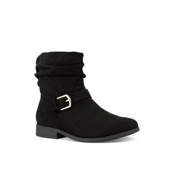 Karen Scott Womens 6.5 M Black Clarett Buckle Slouch Mid Calf Booties NIB QI6