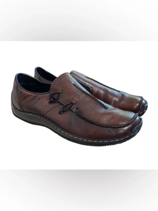 Rieker Celia Antistress Dark Brown Leather Slip-On Loafers