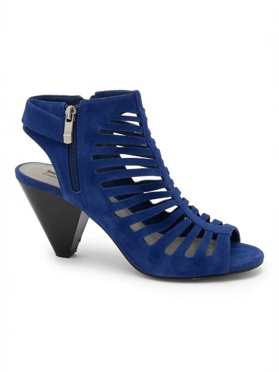 Coach and Four Cobalt Blue Suede Cage Heels Sandal Size 8