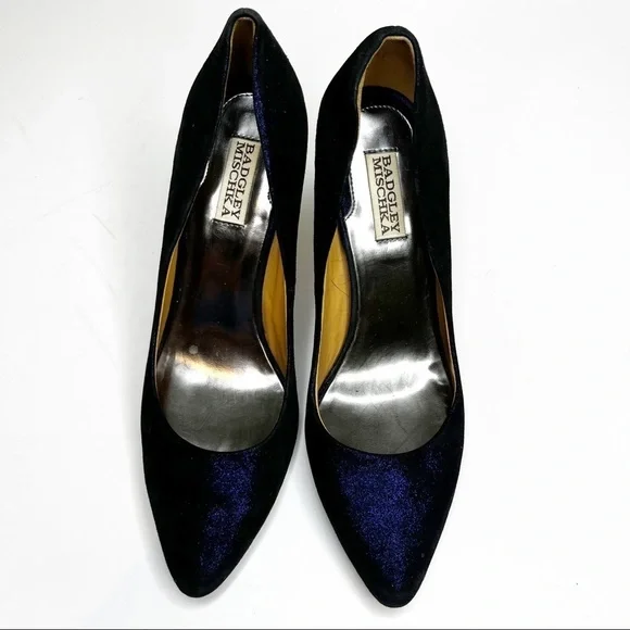 Badgley Mischka | Vision Blue Metallic Point Toe Stiletto Heel Pumps