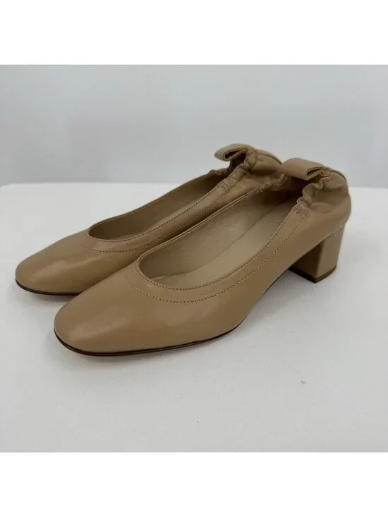 Everlane Italian Leather Day Heel Light Taupe 5 Women's Elastic Back Comfort