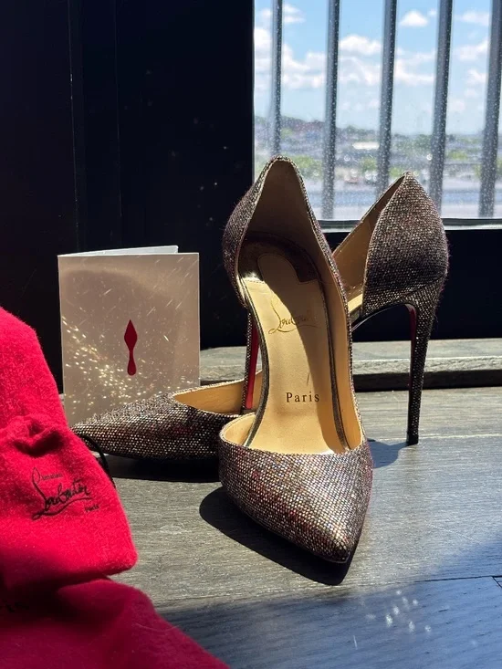 Christian Louboutin Iriza Glitter Pumps Size 38 Authentic