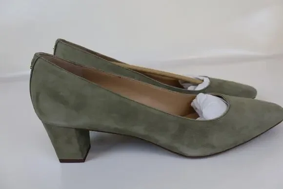 NEW Lauren Ralph Lauren Whitney Pump Heels Women's Olive Green Suede Size 8.5B