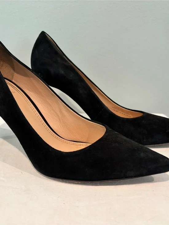 Tory Burch Black Suede Pointed-Toe Pumps