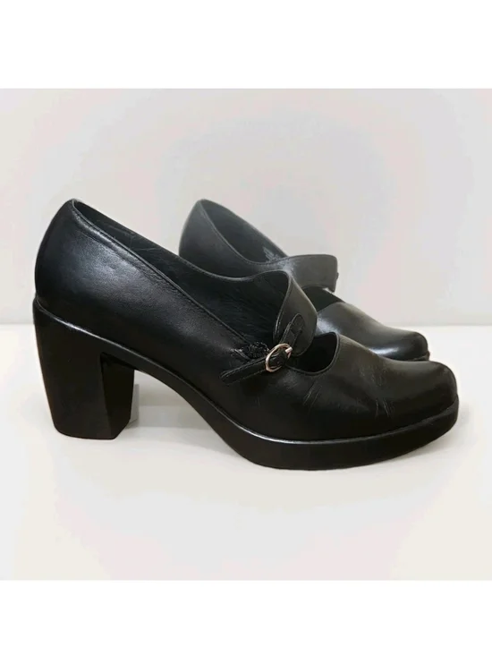 Dansko TARA Black Leather Mary Jane Shoes 37.5 / 7-7.5 Academia Whimsigoth Goth