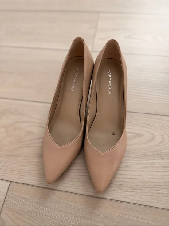 Marc Fisher Blush Nude Pointed-Toe Leather Pumps