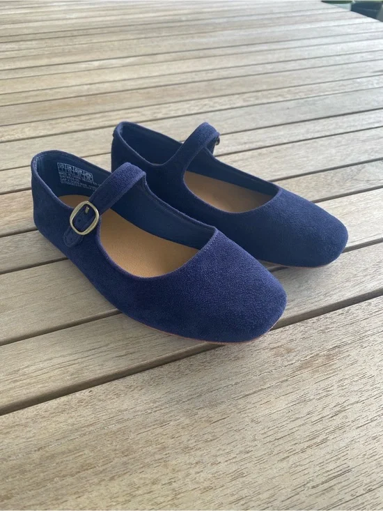 Gap x Doen Girls Navy Mary Jane Flats with Buckle Strap