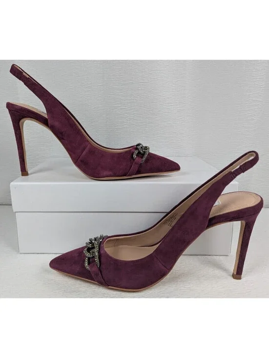Charles David - Women's - Mahogany Suede Slingback Heels / Shoes - Size 9 M
