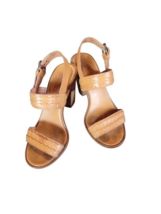 Madewell Hutton Women's  Tan Leather Block Stacked 4