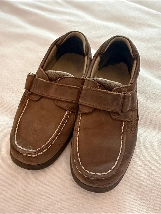 Brown Sperry Boys Slip-On Loafers