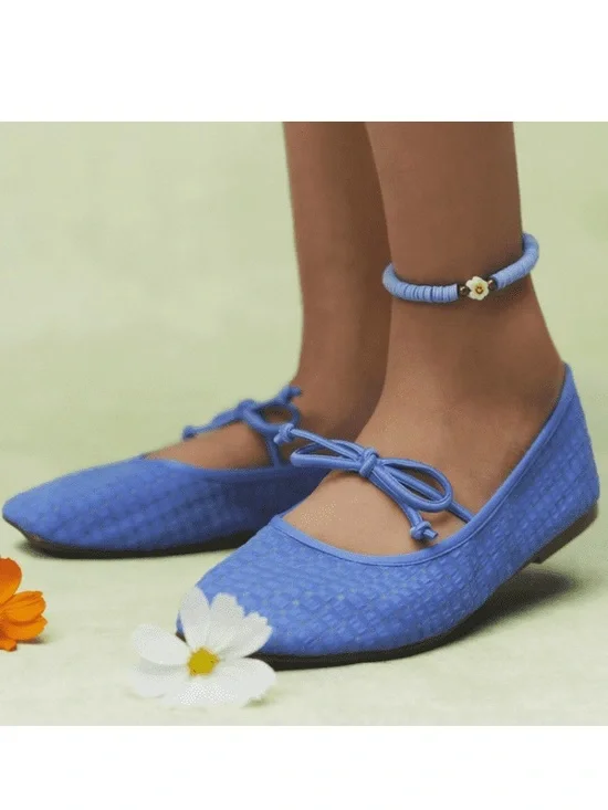 Madden NYC Little and Big Girls' Gingham Mesh Ballet Flats