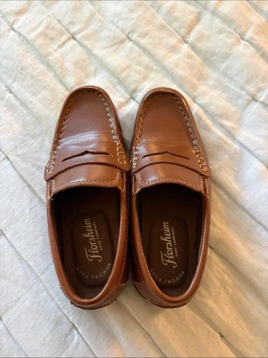 Florsheim Kids Tan Leather Penny Loafers