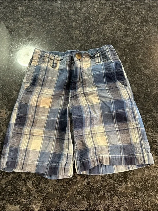 OshKosh B'gosh Boys Blue Plaid Cotton Shorts Size 5