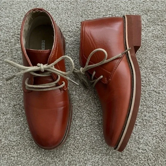 Deer Stag BALLARD Brown Lace Up Round Toe Oxford Dress Boots Size‎ 2M