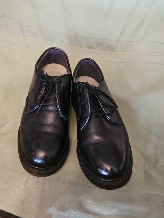 Kids Black Dress Lace-Up Shoes