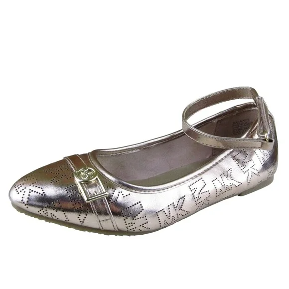 Michael Kors Sz 1 Shoes Girls‎ Youth Mary Jane Rose Gold Synthetic Buckle