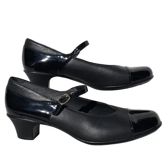 NEW SAS Isabel Pump Heels Patent Cap Toe Leather Mary Jane Women's 10.5