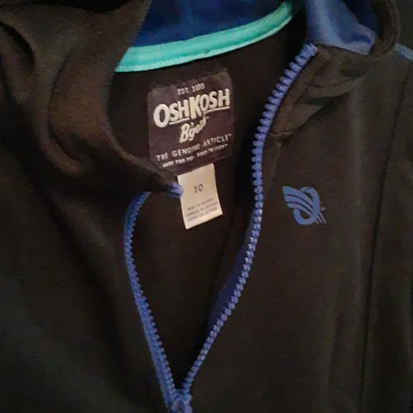 OshKosh B'Gosh Active Hoodie Jacket Zipper Front Big Boys Size 10