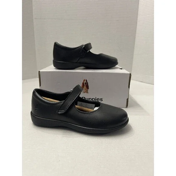 Hush Puppies Kids Lexi Shoes Black Leather Size 9.5 New In Box