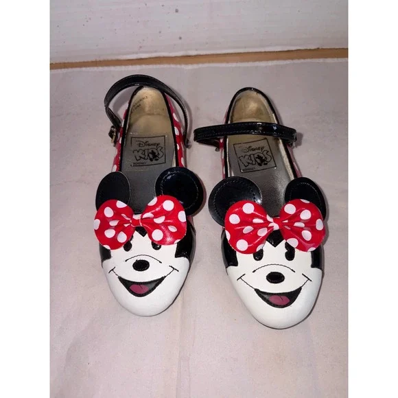 Vintage Disney Kids Minnie Mouse Mary Jane Shoes – Red & White Polka Dot