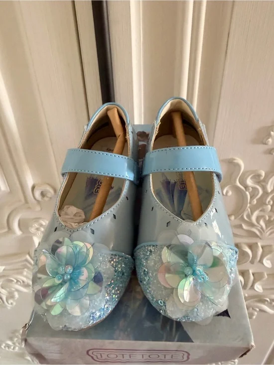 Tote Tote Toddler Elsa Dress Shoes with Iridescent Flower