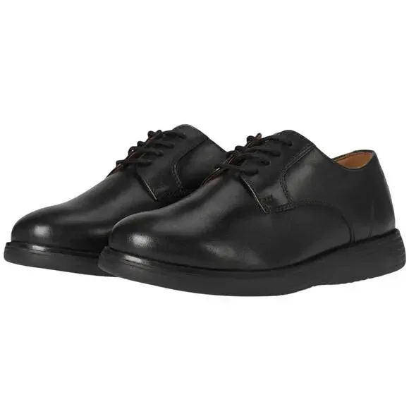 Johnson & Murphy Kids Upton Plain Toe Oxford Shoes US 7 M Black Leather NIB